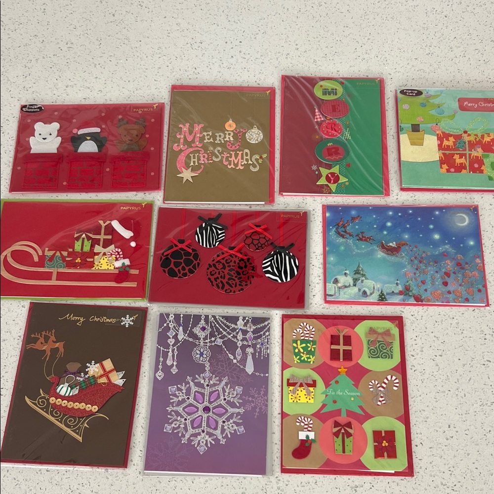 Papyrus Festive Holiday Cards - Red, Green, Brown